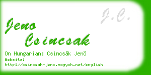 jeno csincsak business card