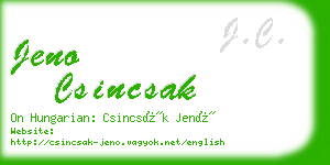 jeno csincsak business card